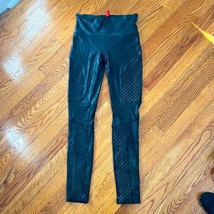 Black SPANX leather leggings